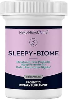 Sleep Supplement Without Melatonin – Sleepy-Biome Natural Sleep Aid for Calm, Restful Nights | Probiotic Gut-Brain Formula with GABA, L-Theanine, 5-HTP, Valerian & Ashwagandha (60 Capsules)